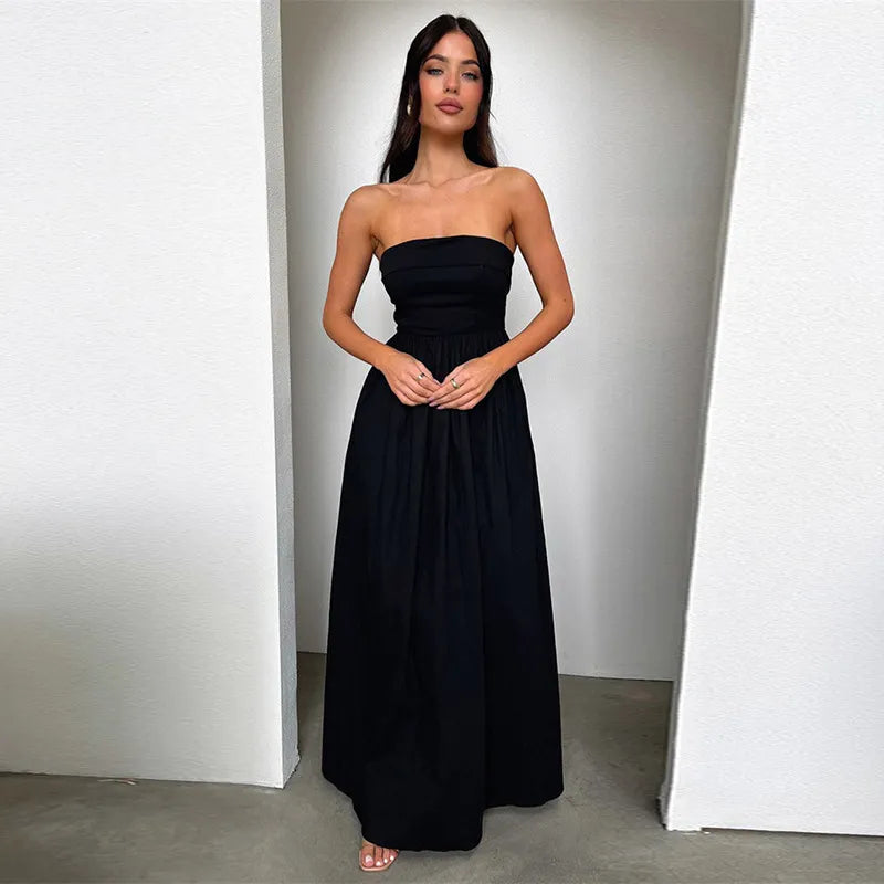 Jayla - Frenchy Solid Off-Shoulder Long Dress