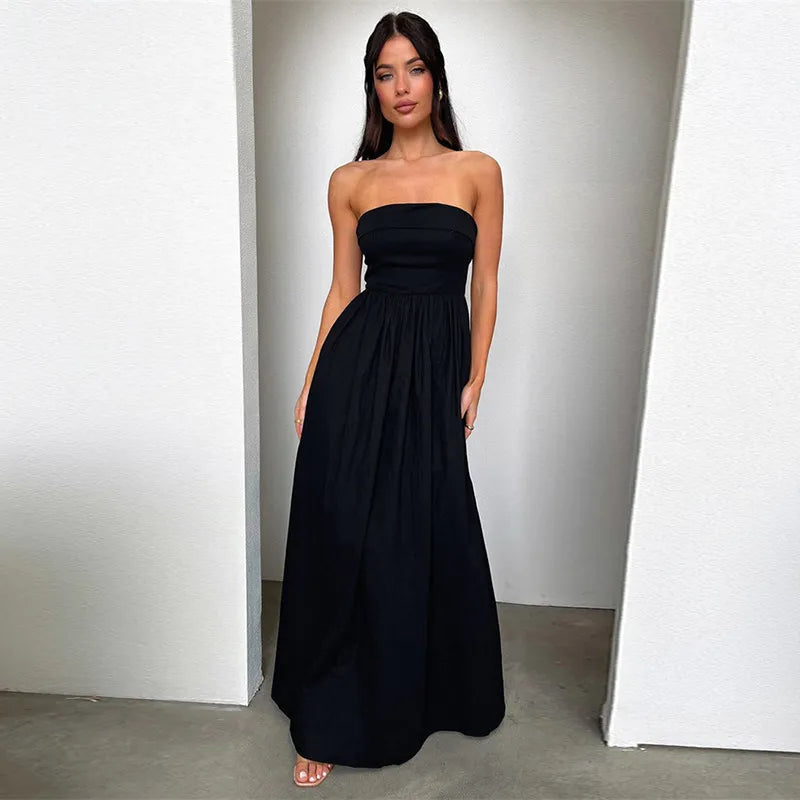 Jayla - Frenchy Solid Off-Shoulder Long Dress