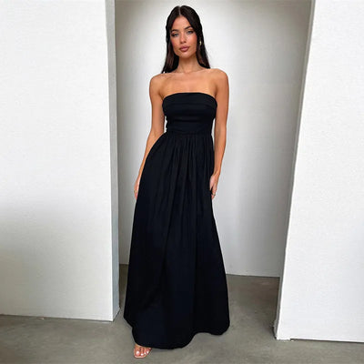 Jayla - Frenchy Solid Off-Shoulder Long Dress