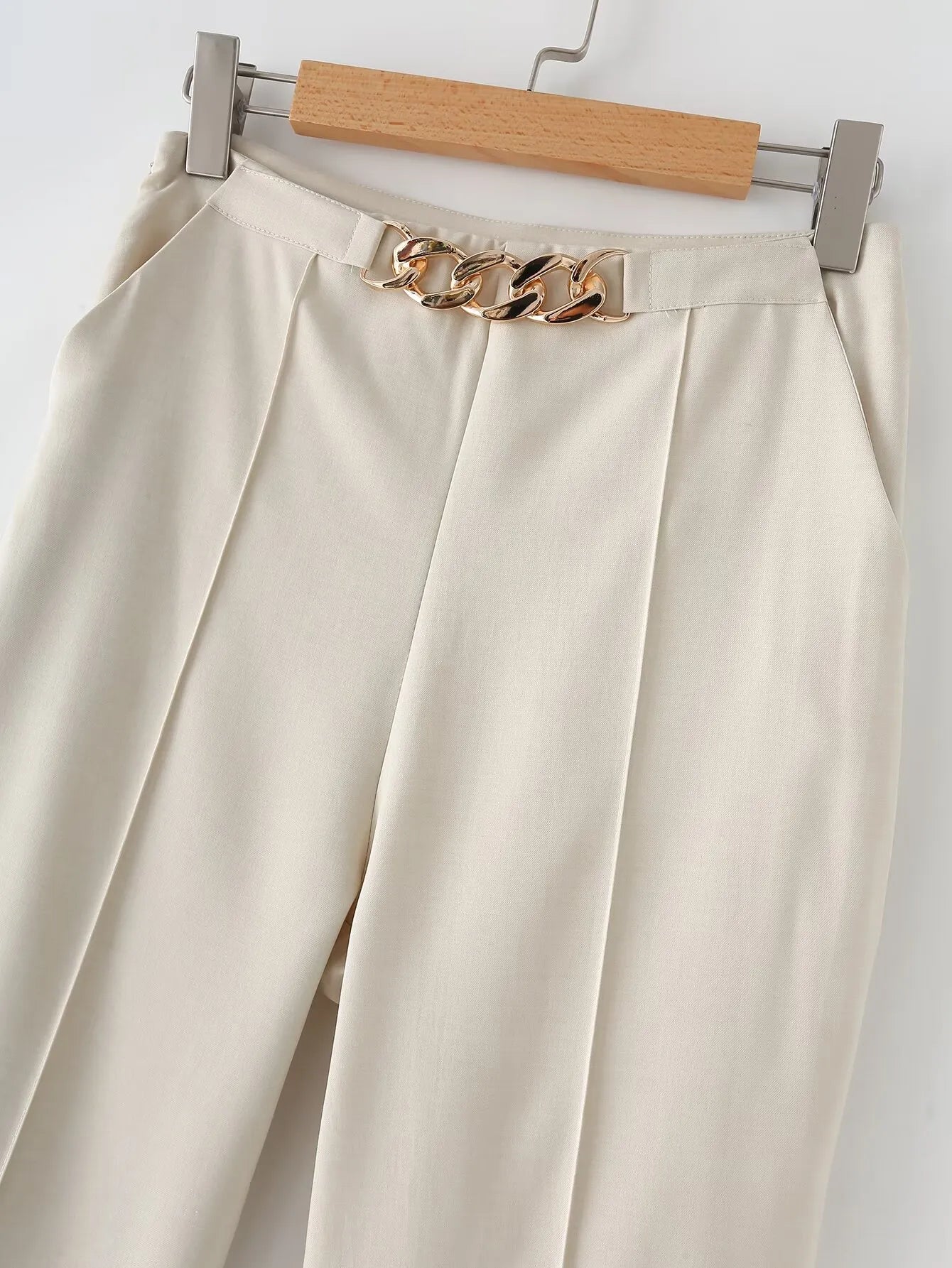 Rita - Temperament Entry Lux Workplace Metal Chain Suit Pants Three Piece Set