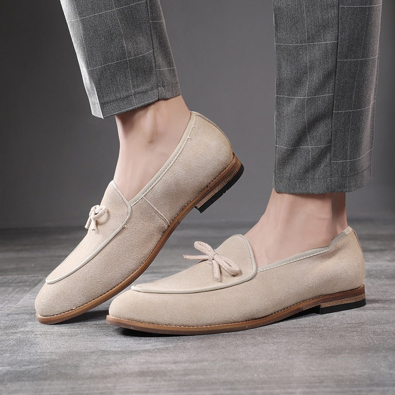 Men's moccasins decorative bow suede leather - Dorian
