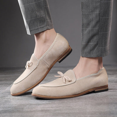 Men's moccasins decorative bow suede leather - Dorian
