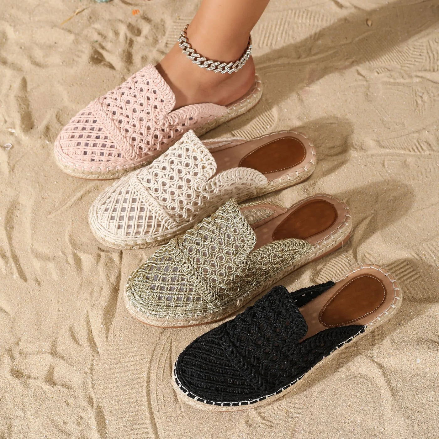 Good - slippers with closed toe, hollow toe, round toe for summer