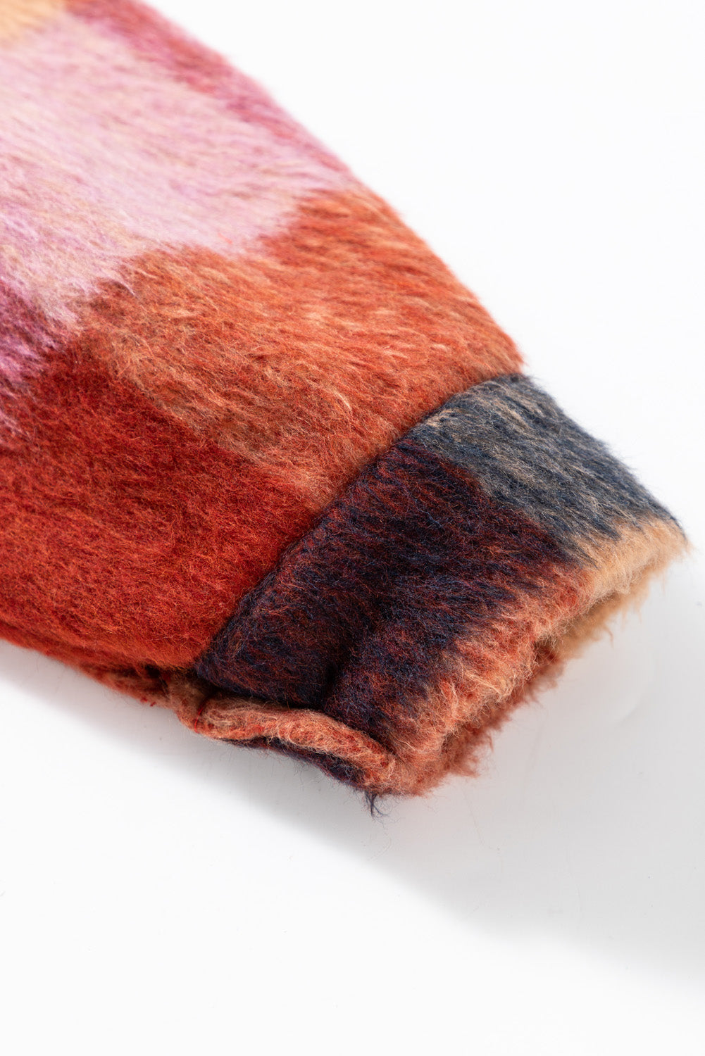 Danella - Orange checked oversized casual jacket with flap pockets and buttons