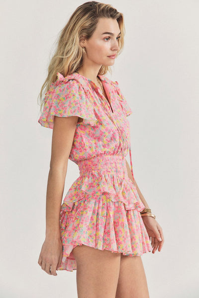 Ella - Sweet Style Frilled Tiered Ruffle Floral Printed Mini Dress