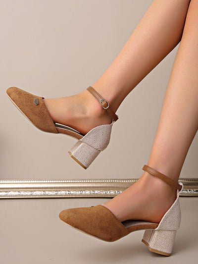 Women's suede closed toe pumps - Emilia