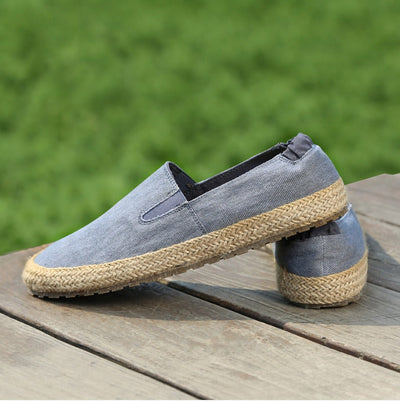 Men's breathable canvas espadrilles with natural jute sole - Olver