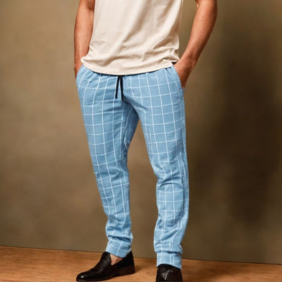Comfortable checked everyday trousers for men