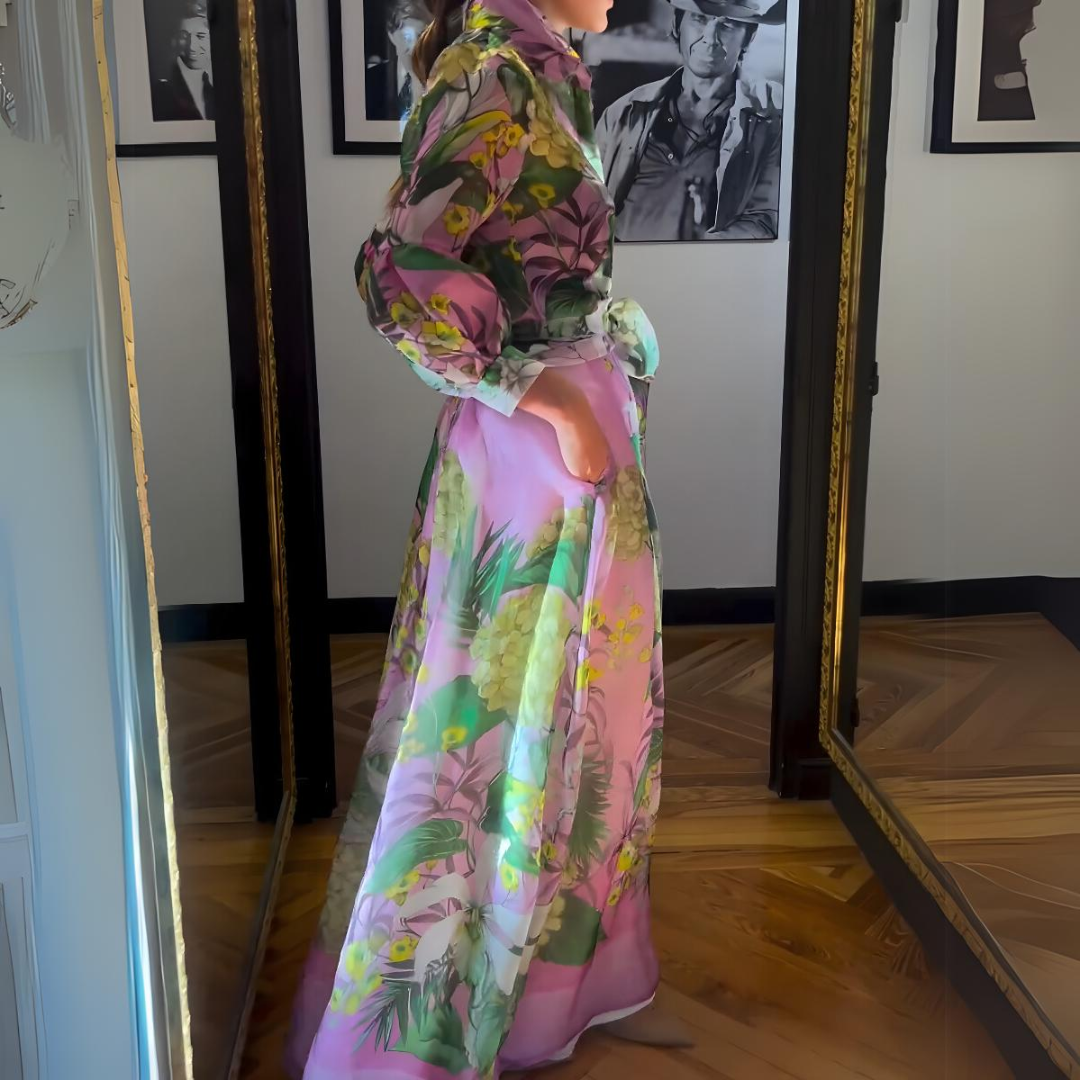 Lara - Luxurious Italian maxi dress in satin