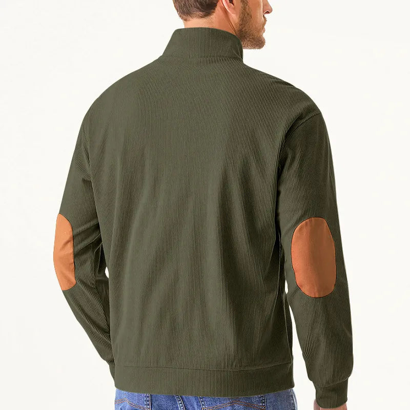 Kaym - Men's sweatshirt with stand-up collar and long sleeves with pockets