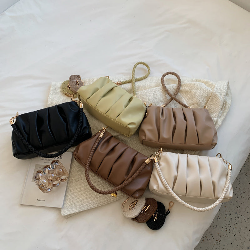 Soft shoulder bag with pleats - Evelina