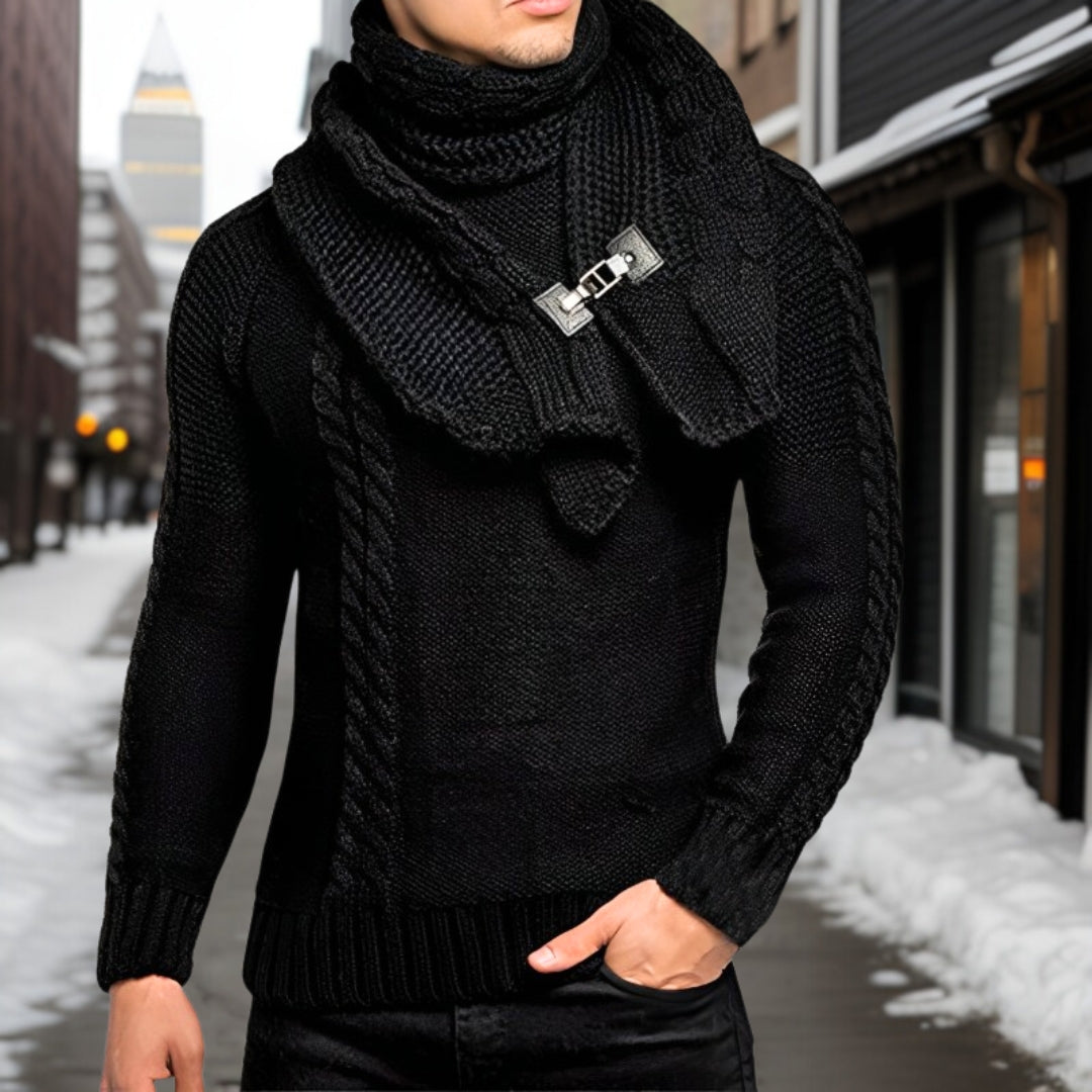 Sandro - Knitted jumper with shawl collar