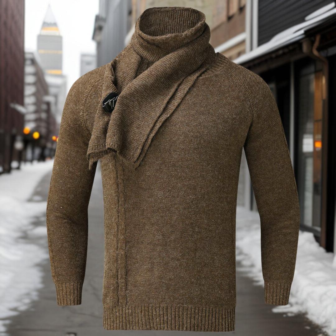 Sandro - Knitted jumper with shawl collar