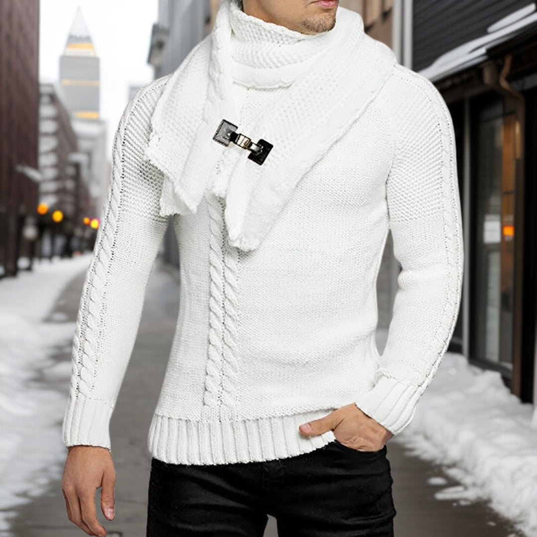 Sandro - Knitted jumper with shawl collar