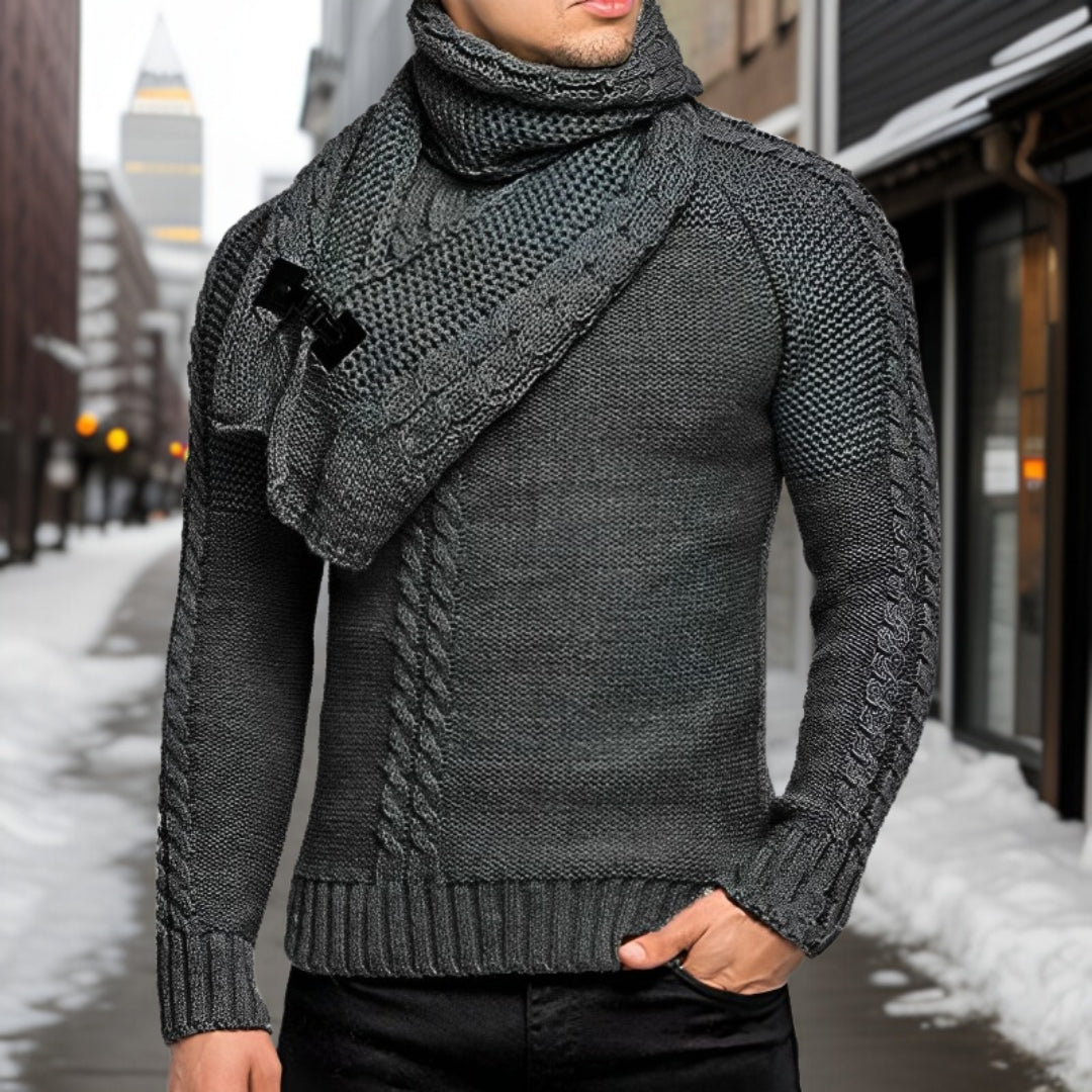 Sandro - Knitted jumper with shawl collar