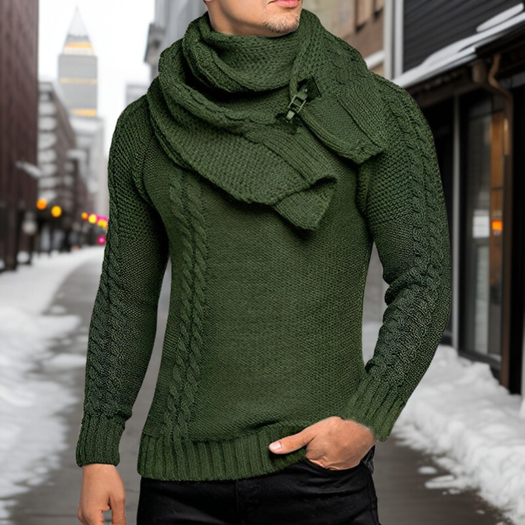 Sandro - Knitted jumper with shawl collar