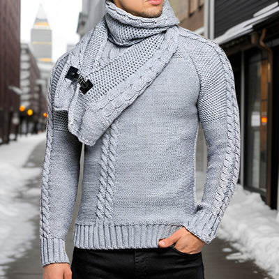 Sandro - Knitted jumper with shawl collar