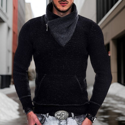 Darius - High-quality wool jumper with shawl collar