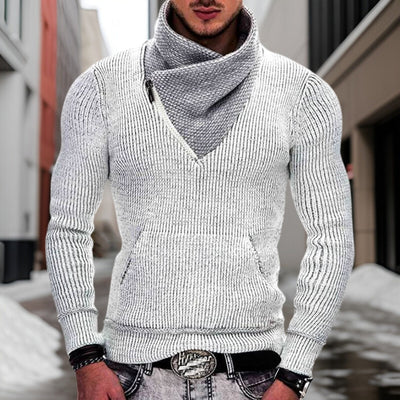 Darius - High-quality wool jumper with shawl collar
