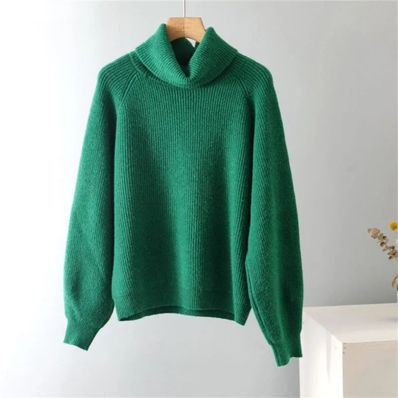 Aubrey - Single-coloured turtleneck jumper for women