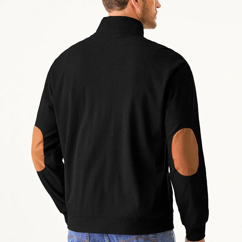 Kaym - Men's sweatshirt with stand-up collar and long sleeves with pockets