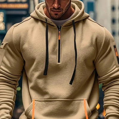 Men's sweatshirt with hood and pockets - Cesar