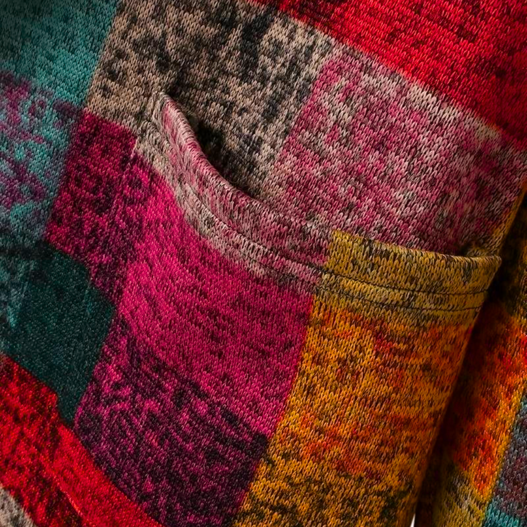 Women's Hooded Wool-Blend Checkered Coat - Freya