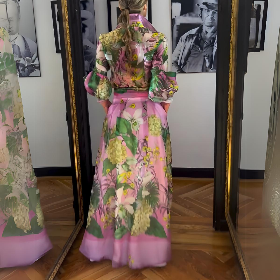 Lara - Luxurious Italian maxi dress in satin