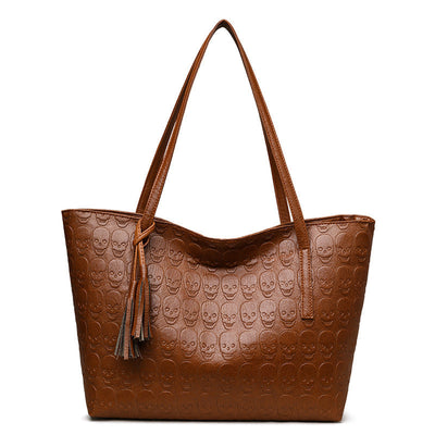 Handbag for women with skull print and large capacity