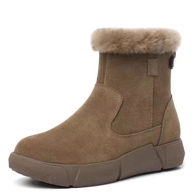 Alo - Ankle boots for women with flat heel and warm fleece lining