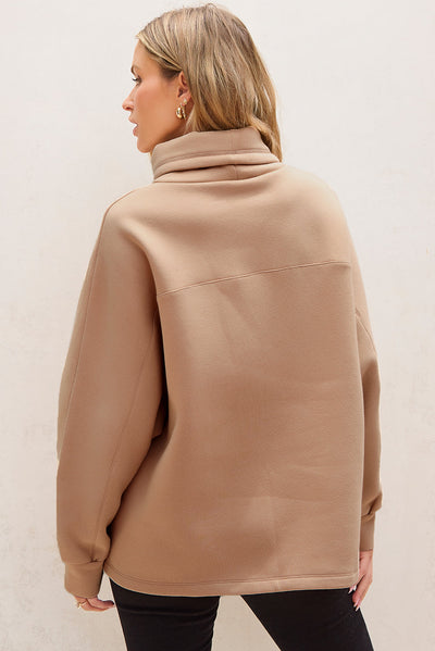 Aubrey - Turtleneck sweatshirt with drawstring and sleeves