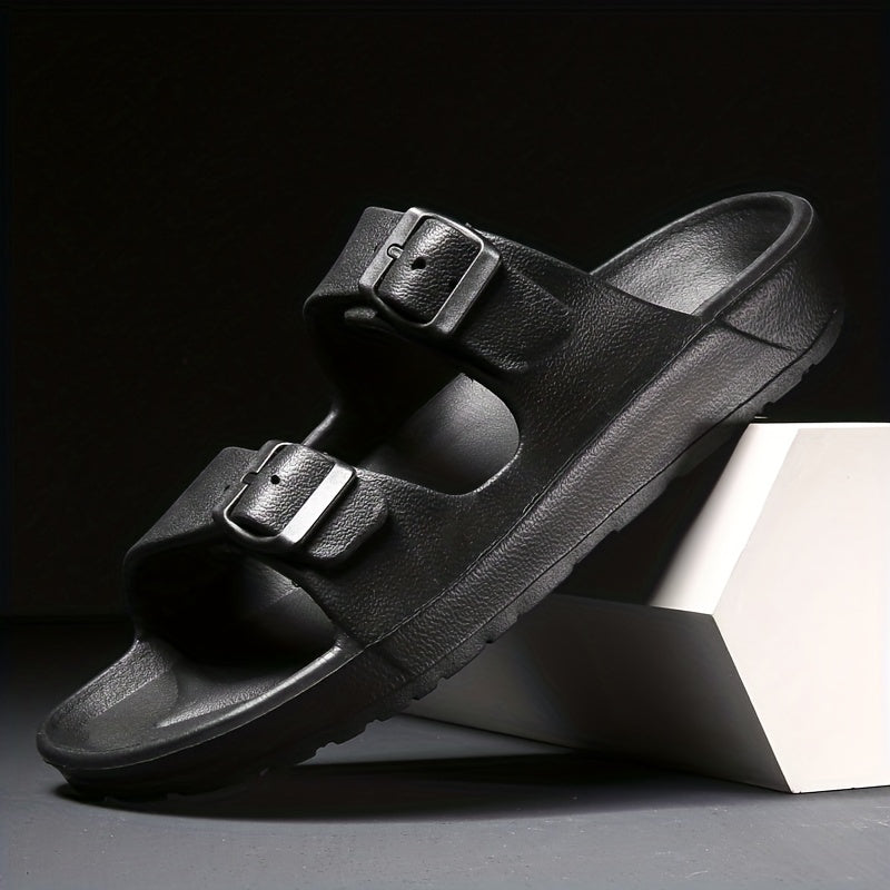 Men's sandal with double buckle