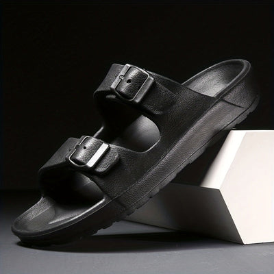 Men's sandal with double buckle