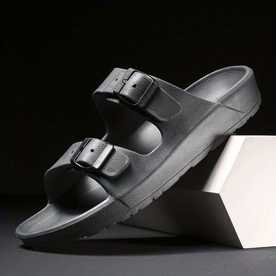 Men's sandal with double buckle