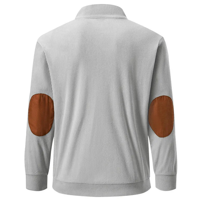 Kaym - Men's sweatshirt with stand-up collar and long sleeves with pockets