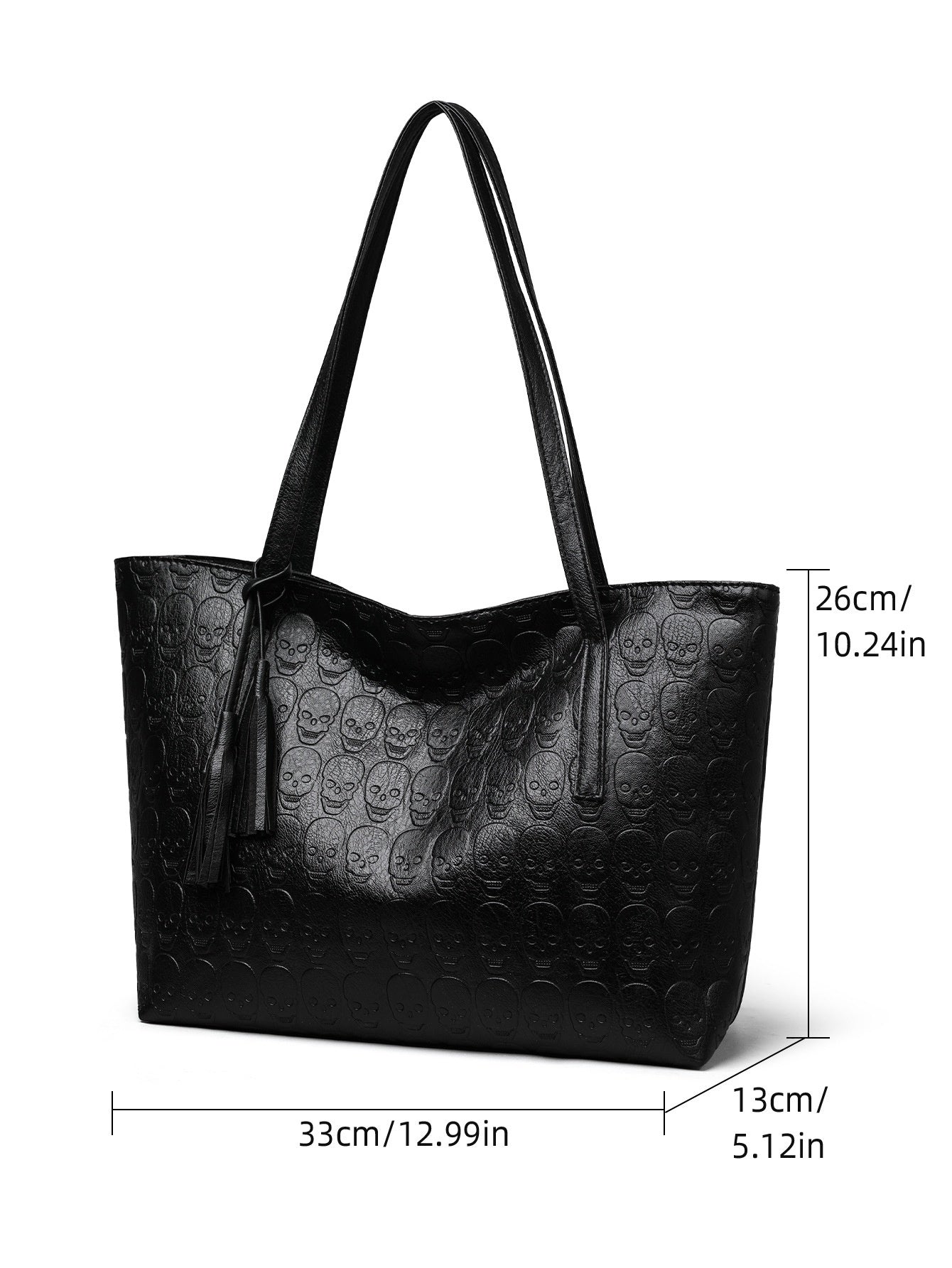 Handbag for women with skull print and large capacity