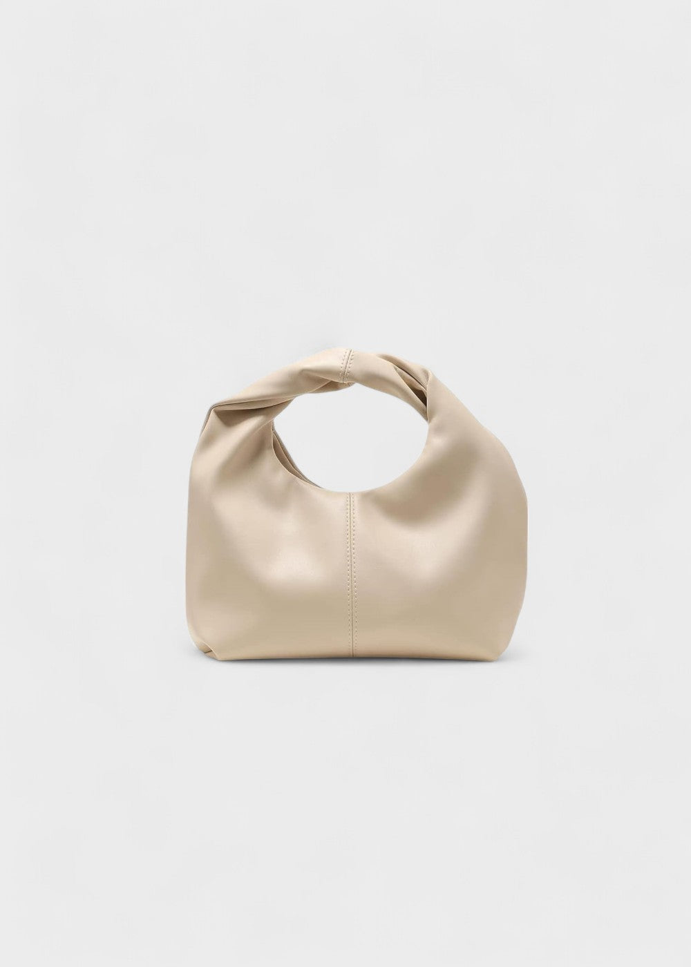 Women's hobo bag round handle synthetic leather modern design - Mauve
