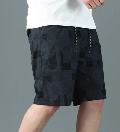 Men's geometric print cotton Bermuda shorts relaxed style - Mateo