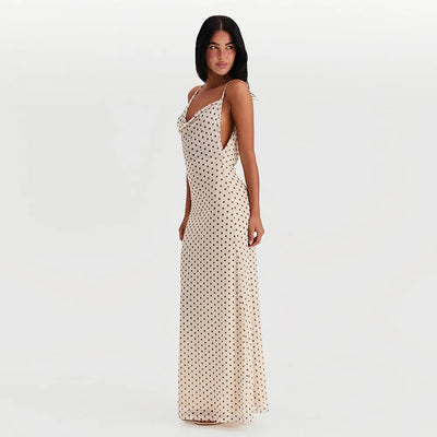 Ivy - Printed Spaghetti Strap Long Dress