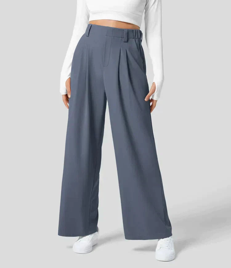 Women's Wide-Leg Tailored Trousers - High Waist - Lorene