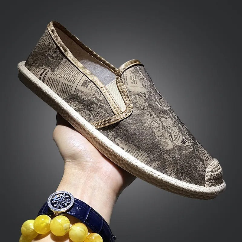 Men's flat shoes without laces periodic design - Arlen