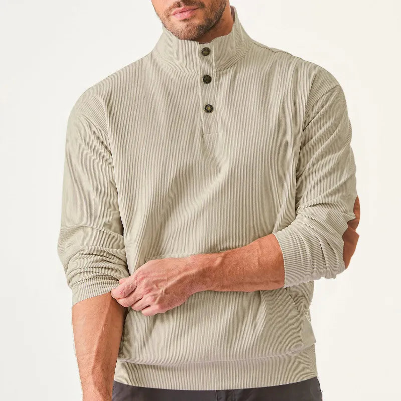 Kaym - Men's sweatshirt with stand-up collar and long sleeves with pockets