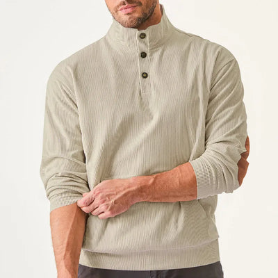 Kaym - Men's sweatshirt with stand-up collar and long sleeves with pockets