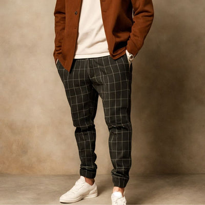 Comfortable checked everyday trousers for men