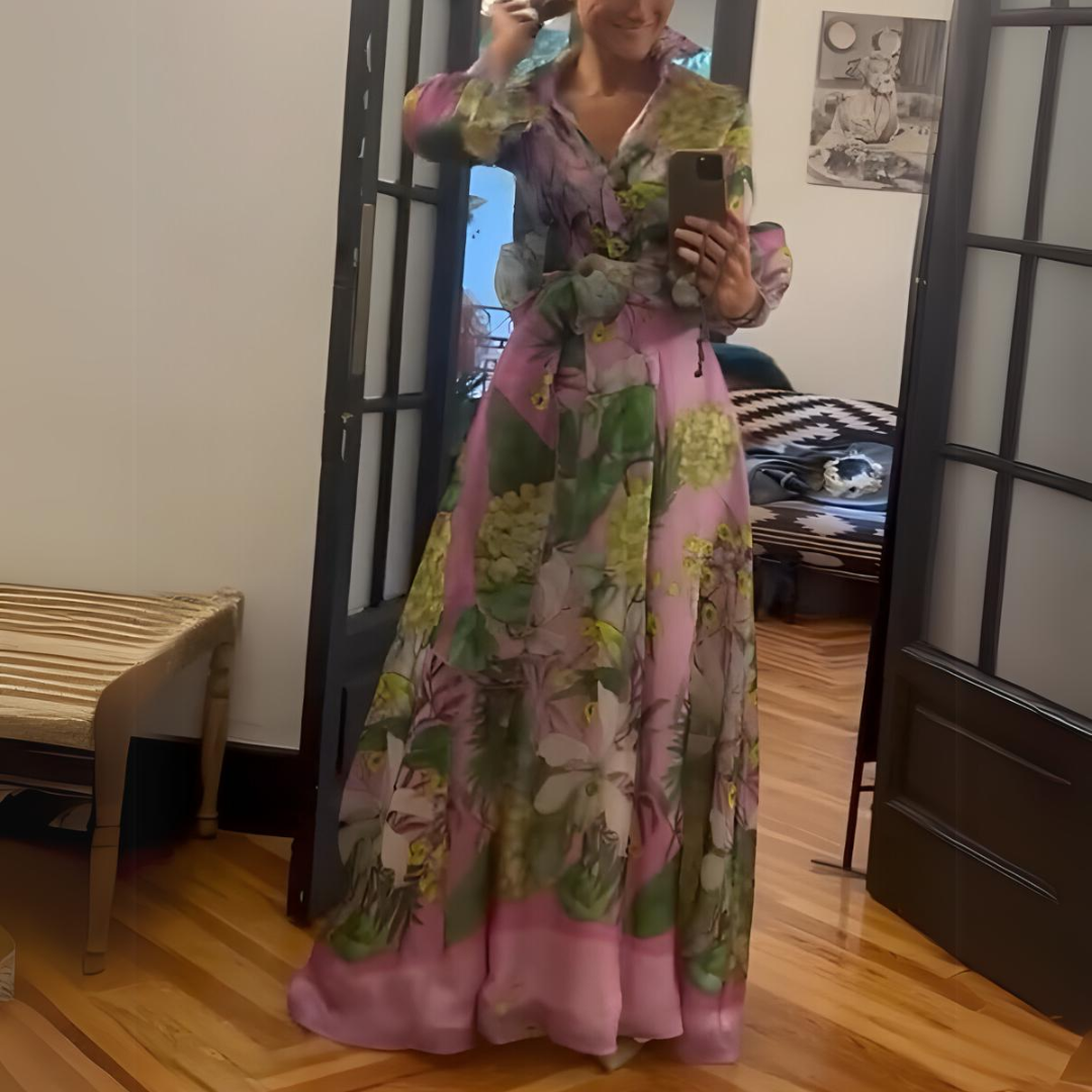 Lara - Luxurious Italian maxi dress in satin