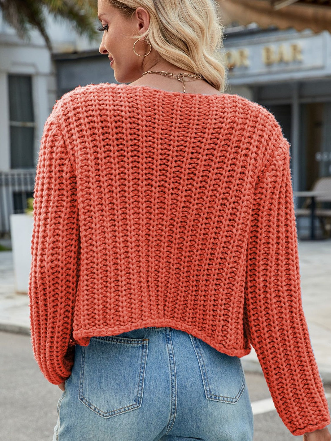 Women's Chunky Knit Buttoned Cardigan - V-Neck Pocket Design - Callista