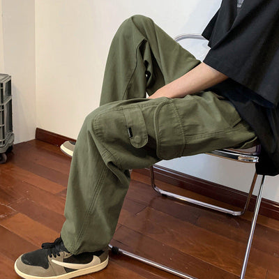 Liam - Army green summer thin straight pants