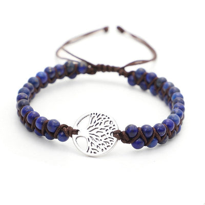 Yoga bracelet woven with tree of life charm