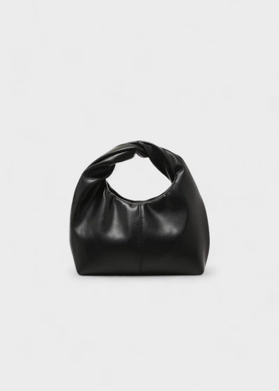 Women's hobo bag round handle synthetic leather modern design - Mauve