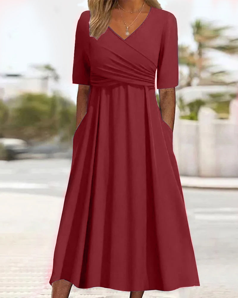 Therese - Crossover dress with short sleeves
